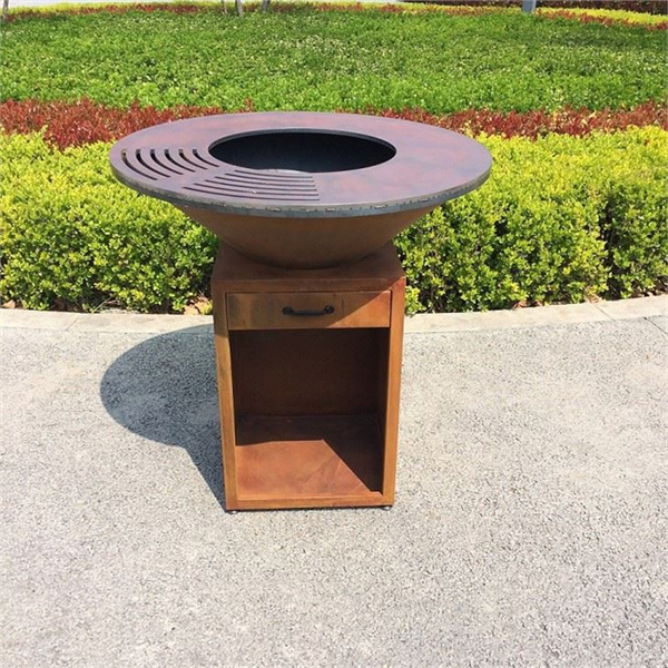 Wood Burning Barbeque Corten Stainless Steel